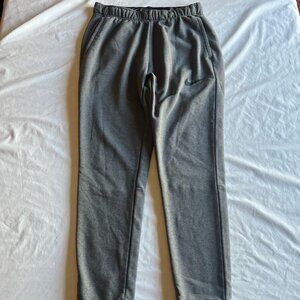 Nike Men's Medium Dark Heather Gray Fleece Dri-FIT Drawstring Joggers Sweatpants
